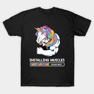 Unicorn Installing Muscles Rainbow Dadacorn Fathers DayTank Top175 magic T-Shirt